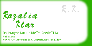 rozalia klar business card